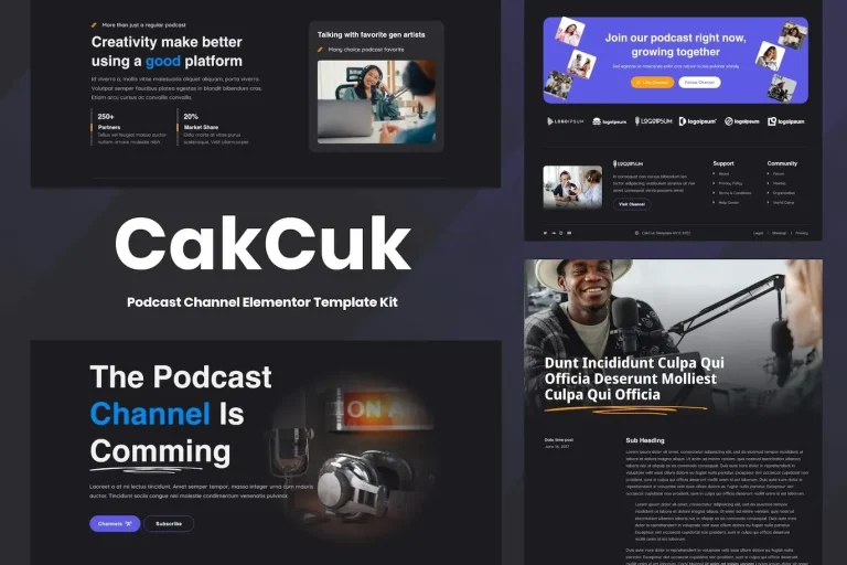 CakCuk – Podcast Channel Elementor Template CakCuk – Podcast Channel Elementor Template - Imagen 1