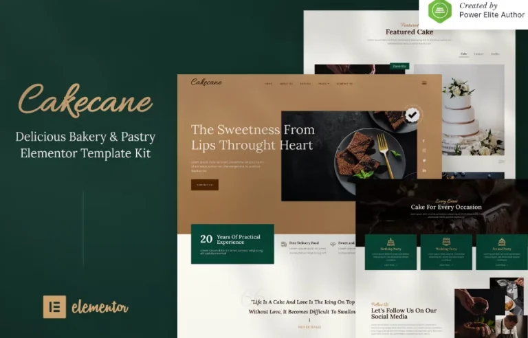 Cakecane – Cake & Pastry Elementor Template Cakecane – Cake & Pastry Elementor Template - Imagen 1