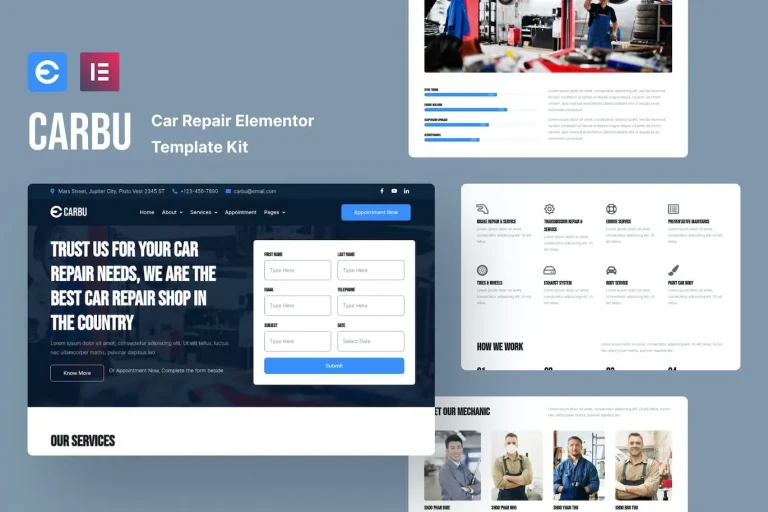 Carbu – Car Repair Elementor Template Carbu – Car Repair Elementor Template - Imagen 1