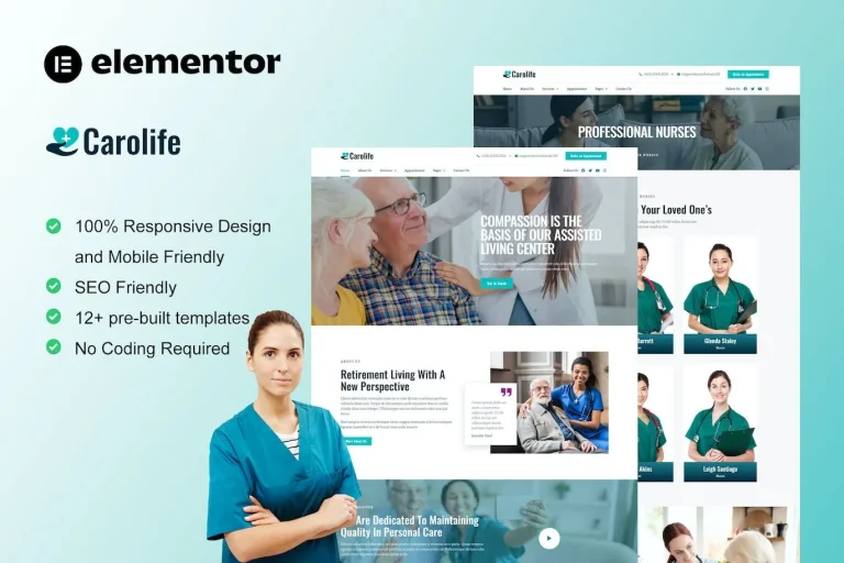 Carolife – Home Care & Private Nursing Services Elementor Template Carolife – Home Care & Private Nursing Services Elementor Template - Imagen 1