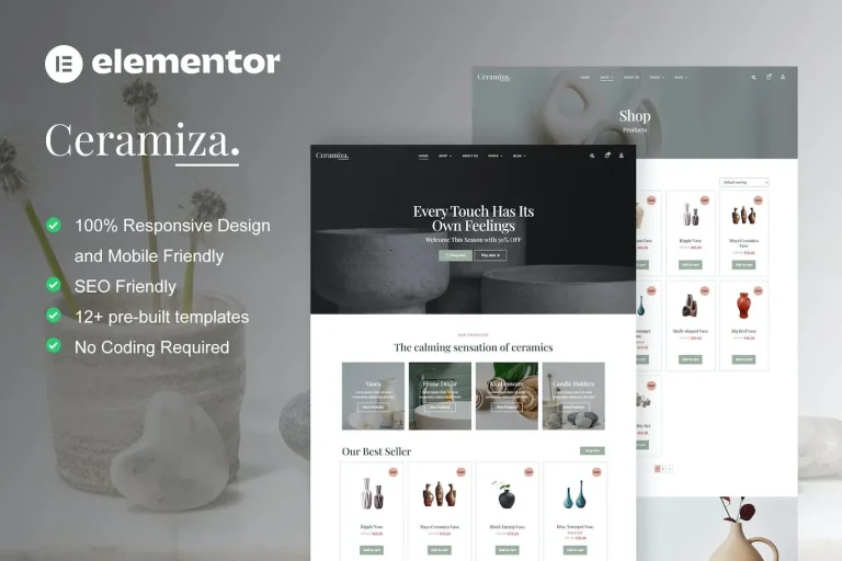Ceramiza – Pottery & Ceramic Store Elementor Template Ceramiza – Pottery & Ceramic Store Elementor Template - Imagen 1