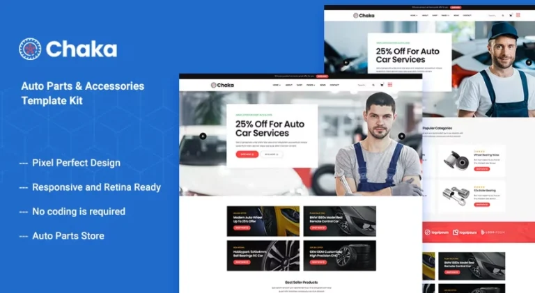 Chakta – Auto Parts Store & Accessories Elementor Template Chakta – Auto Parts Store & Accessories Elementor Template - Imagen 1