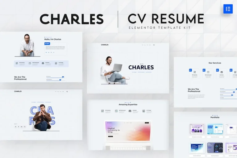Charles – CV Resume Elementor Template Charles – CV Resume Elementor Template - Imagen 1