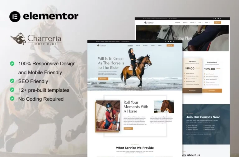 Charreria – Horse Riding Club Elementor Template Charreria – Horse Riding Club Elementor Template - Imagen 1