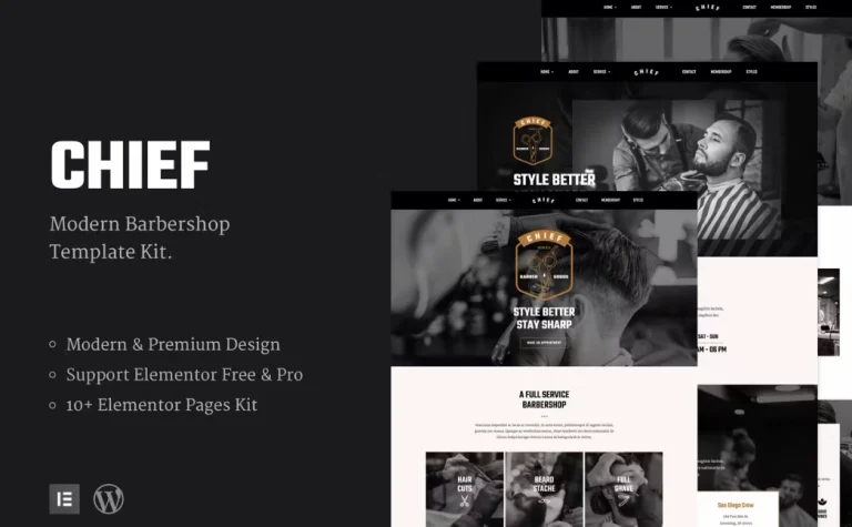 Chief – Modern Barbershop Template Chief – Modern Barbershop Template - Imagen 1