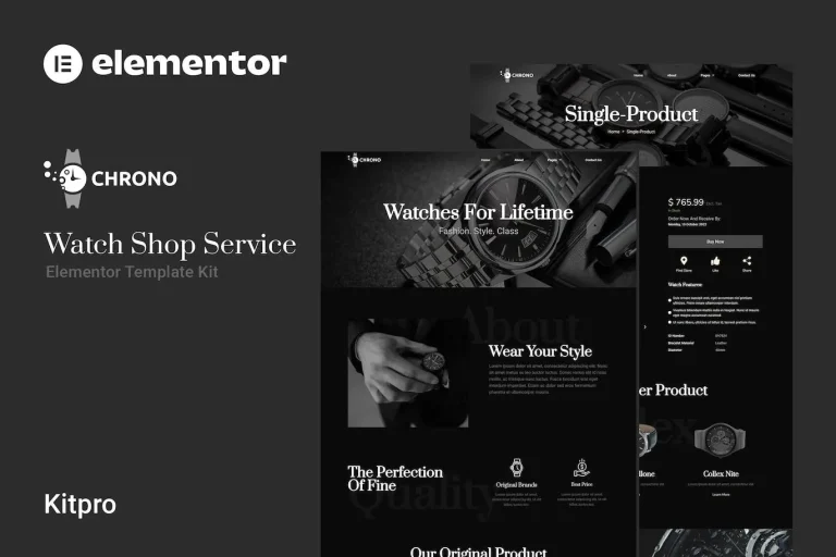 Chrono – Watch Service Elementor Template Chrono – Watch Service Elementor Template - Imagen 1