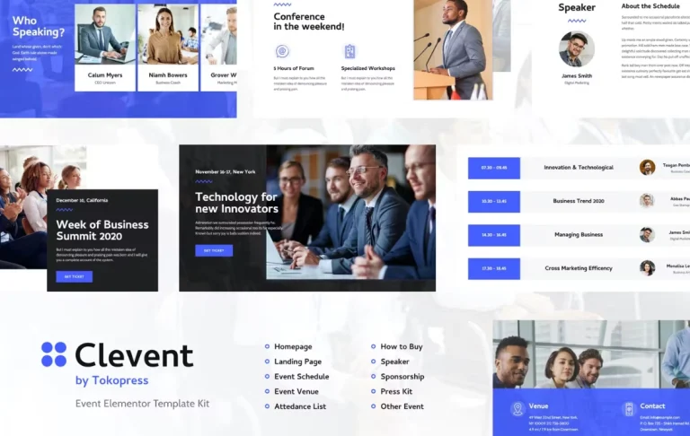 Clevent | Event & Conference Elementor Template Clevent | Event & Conference Elementor Template - Imagen 1