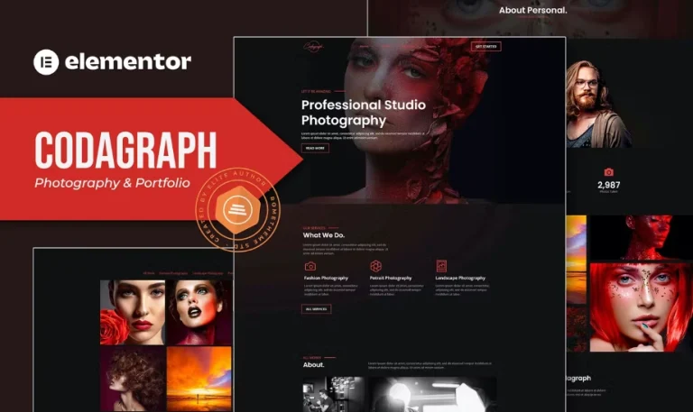 Codagraph – Photography & Portfolio Elementor Template Codagraph – Photography & Portfolio Elementor Template - Imagen 1