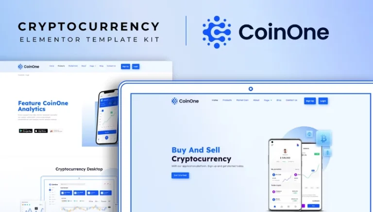 CoinOne – Cryptocurrency Elementor Template CoinOne – Cryptocurrency Elementor Template - Imagen 1