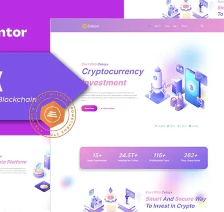 Coinyx – Cryptocurrency Blockchain & Bitcoin Elementor Template
