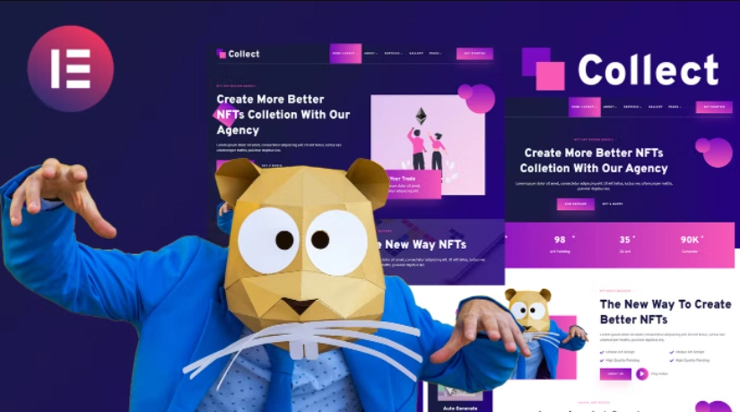 Collect – NFT Design Agency Services Elementor Template Collect – NFT Design Agency Services Elementor Template - Imagen 1