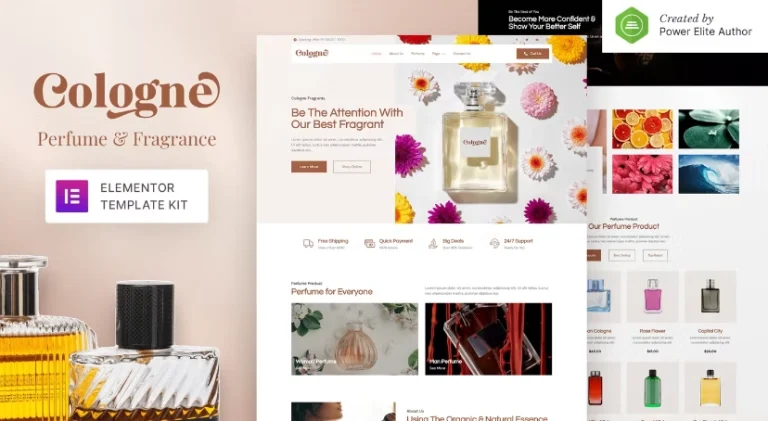 Cologne – Perfume & Fragrance Elementor Template Cologne – Perfume & Fragrance Elementor Template - Imagen 1