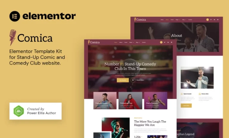Comica – Stand-Up Comic & Comedy Club Elementor Template Comica – Stand-Up Comic & Comedy Club Elementor Template - Imagen 1