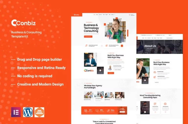 Conbiz – Consultancy & Business Elementor Template Conbiz – Consultancy & Business Elementor Template - Imagen 1