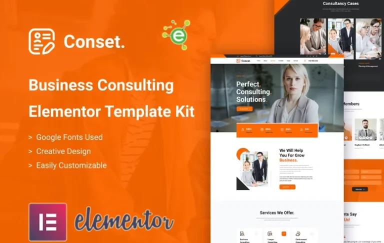 Conset – Business Consulting Elementor Template Conset – Business Consulting Elementor Template - Imagen 1