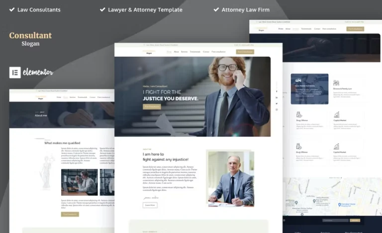 Consultants – Lawyer & Attorney Elementor Template Consultants – Lawyer & Attorney Elementor Template - Imagen 1