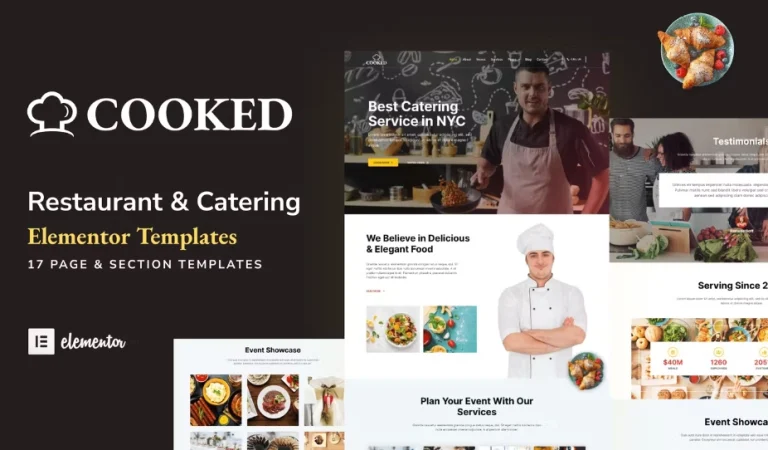 Cooked – Catering & Restaurant Website Elementor Template Cooked – Catering & Restaurant Website Elementor Template - Imagen 1