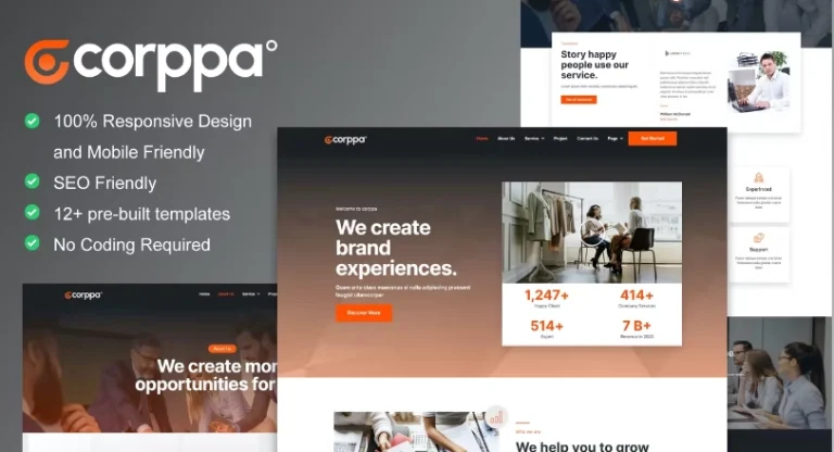 Corppa – Business & Portfolio Elementor Template Corppa – Business & Portfolio Elementor Template - Imagen 1