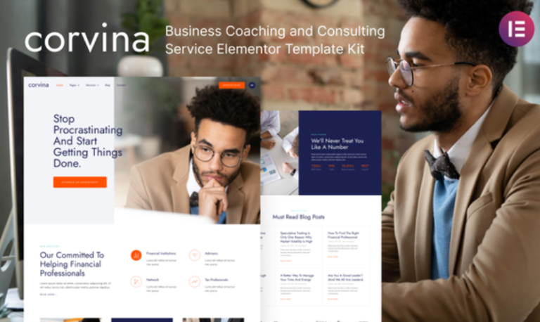 Corvina – Business Coaching & Consulting Service Elementor Template Corvina – Business Coaching & Consulting Service Elementor Template - Imagen 1