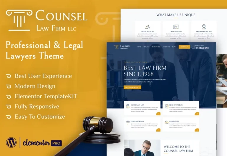 Counsel – Law Firm Elementor Template Counsel – Law Firm Elementor Template - Imagen 1