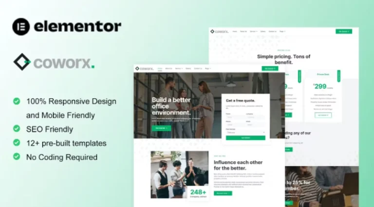 Coworx – Coworking Space & Virtual Office Elementor Template Coworx – Coworking Space & Virtual Office Elementor Template - Imagen 1