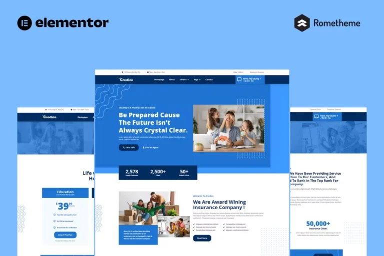Credice – Insurance Agency Elementor Pro Full Site Template Credice – Insurance Agency Elementor Pro Full Site Template - Imagen 1