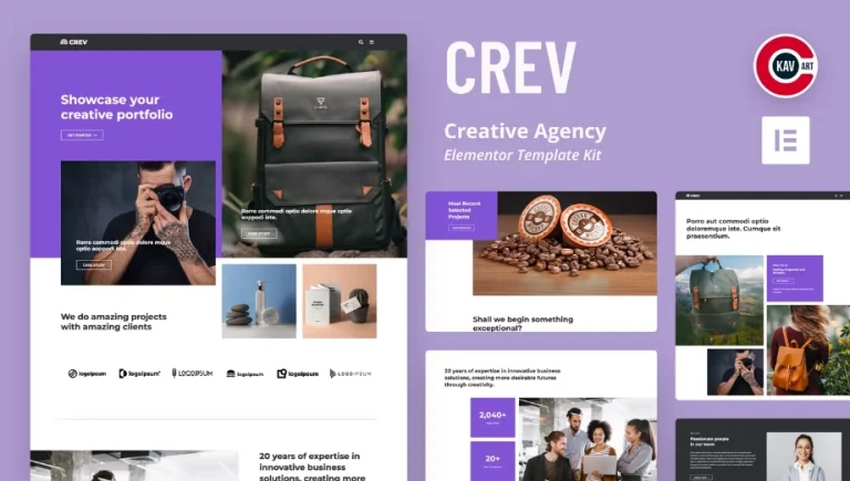 Crev – Creative Agency Elementor Template Crev – Creative Agency Elementor Template - Imagen 1