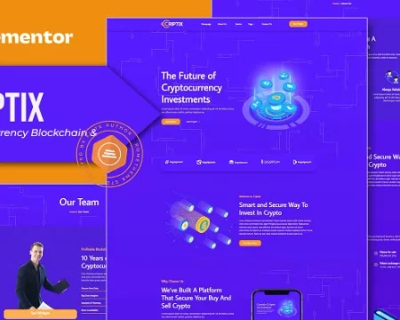 Criptix – Cryptocurrency Blockchain & Bitcoin Elementor Template
