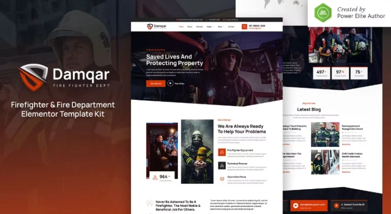 Damqar – Firefighter & Fire Department Elementor Template Damqar – Firefighter & Fire Department Elementor Template - Imagen 1