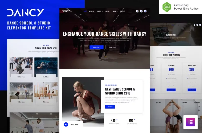 Dancy – Dance School & Studio Elementor Template Dancy – Dance School & Studio Elementor Template - Imagen 1