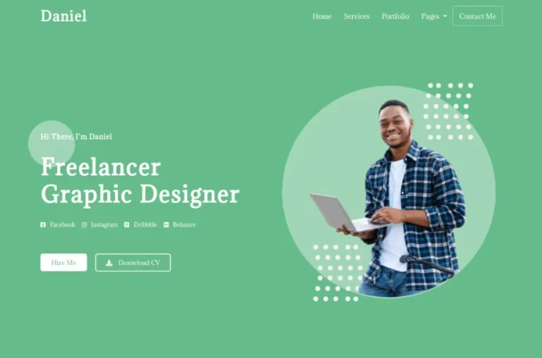 Daniel – Personal Freelancer Elementor Template Daniel – Personal Freelancer Elementor Template - Imagen 1