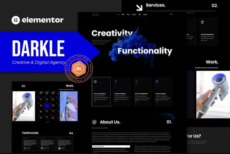 Darkle – Creative & Digital Agency Elementor Template Darkle – Creative & Digital Agency Elementor Template - Imagen 1
