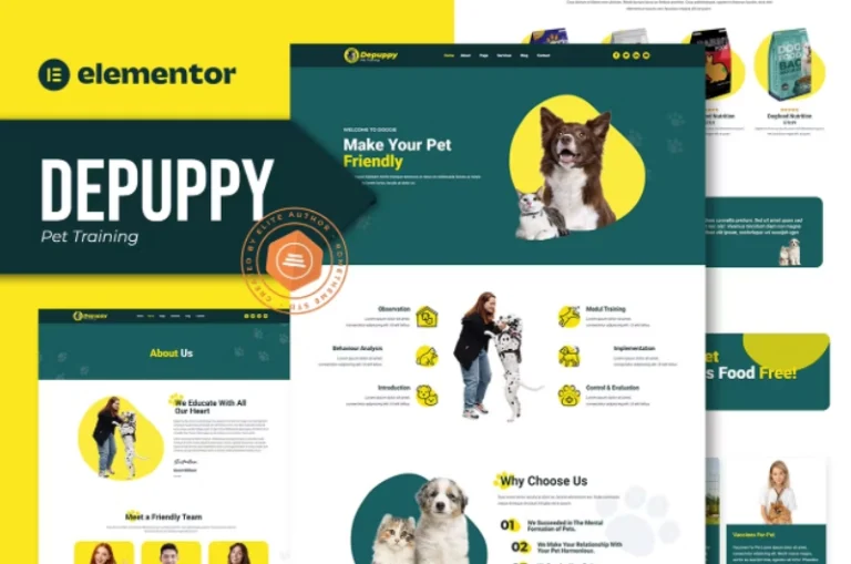 Depuppy – Pet Training Elementor Template Deprouse – Law Firm & Lawyer Elementor Template - Imagen 1