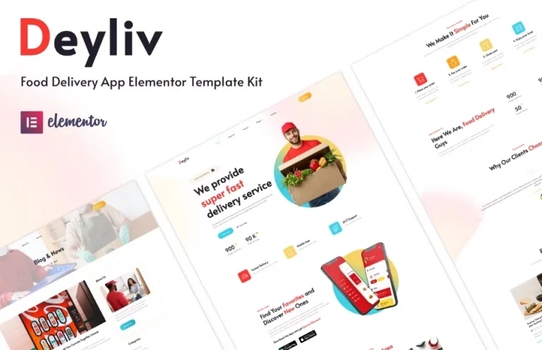 Deyliv – Food Delivery App Elementor Template Deyliv – Food Delivery App Elementor Template - Imagen 1