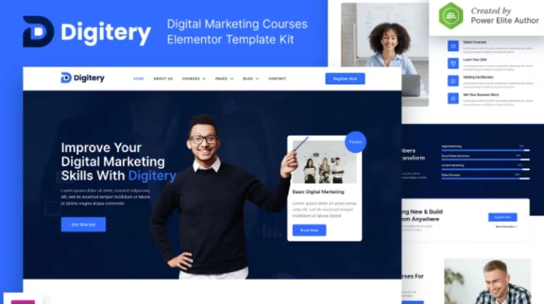 Digitery – Digital Marketing Courses Elementor Template Digitery – Digital Marketing Courses Elementor Template - Imagen 1