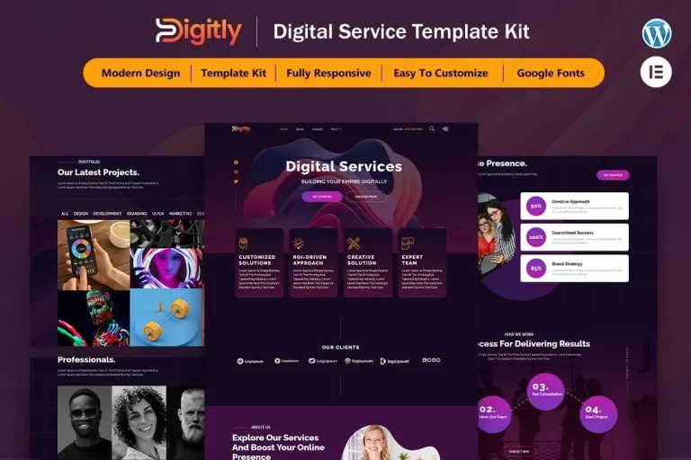 Digitly – Digital Service Agency Elementor Template Digitly – Digital Service Agency Elementor Template - Imagen 1