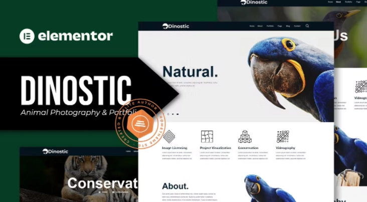 Dinostic – Animal Photography & Portfolio Elementor Template Dinostic – Animal Photography & Portfolio Elementor Template - Imagen 1