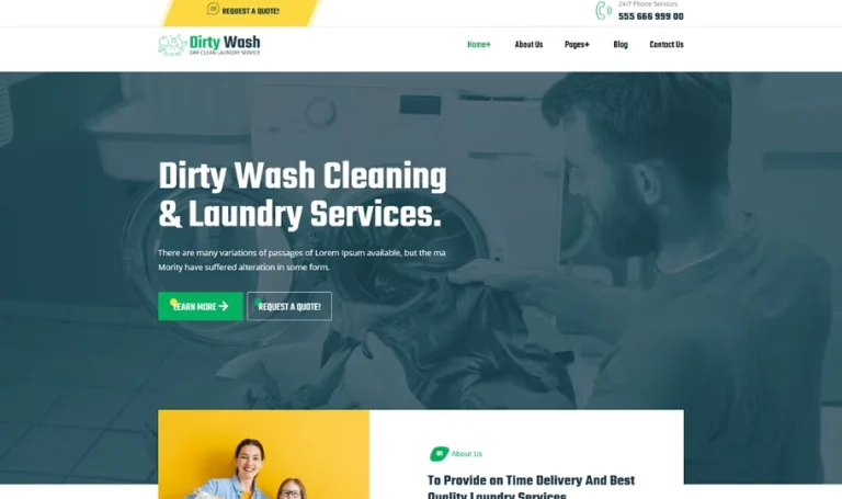 DirtyWash – Dry Cleaning & Laundry Service Elementor Template DirtyWash – Dry Cleaning & Laundry Service Elementor Template - Imagen 1