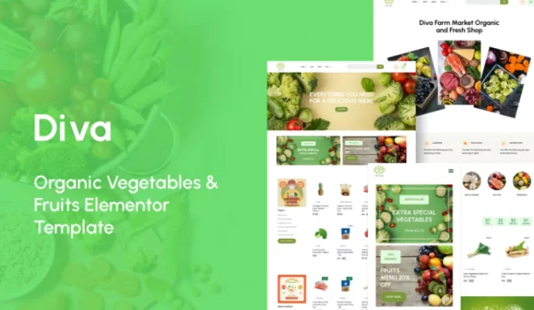 Diva – Organic Vegetables & Fruits Elementor Template Diva – Organic Vegetables & Fruits Elementor Template - Imagen 1