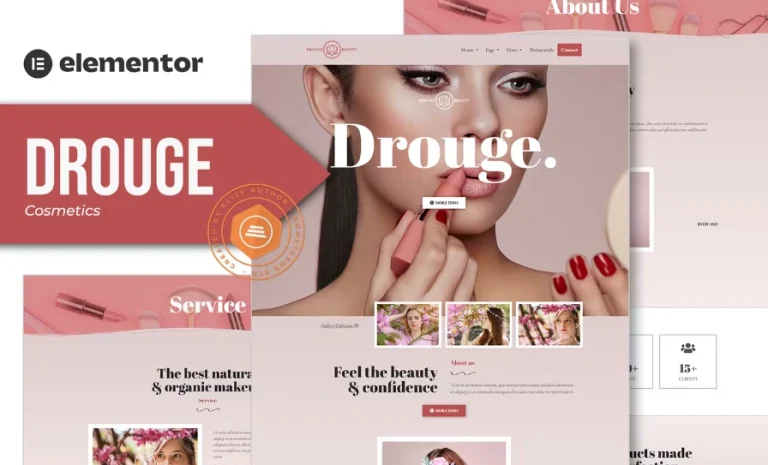 Drouge – Cosmetic Elementor Template Drouge – Cosmetic Elementor Template - Imagen 1