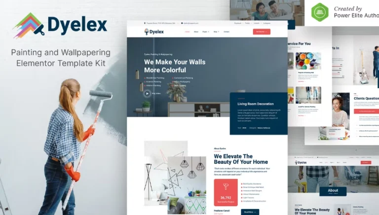 Dyelex – Painting & Wallpapering Service Elementor Template Dyelex – Painting & Wallpapering Service Elementor Template - Imagen 1