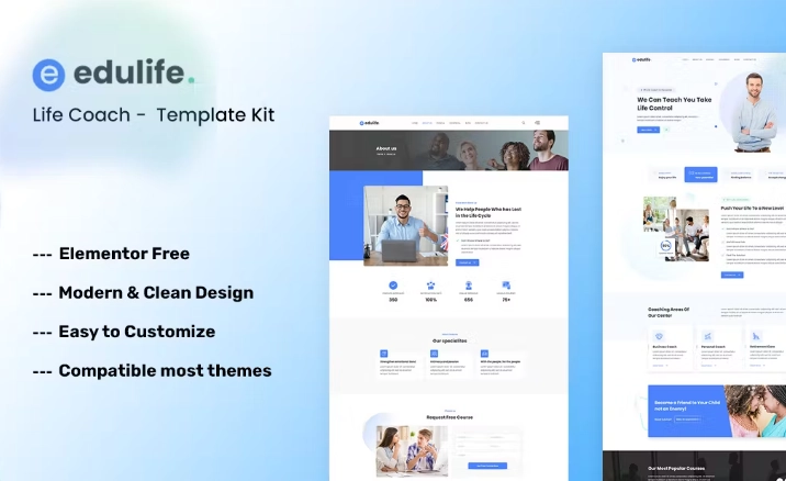 EduLife – Life Coach Elementor Template EduLife – Life Coach Elementor Template - Imagen 1