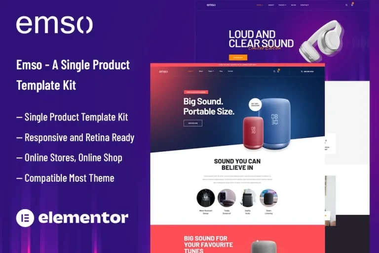 Emso – A Single Product Elementor Template Emso – A Single Product Elementor Template - Imagen 1