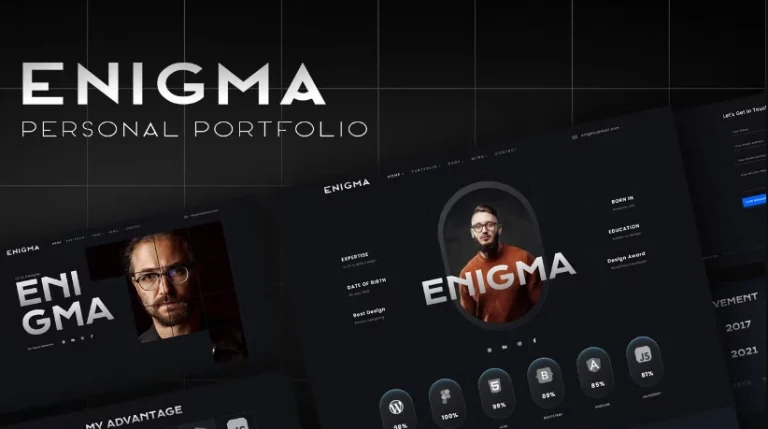 Enigma – Personal Portfolio Elementor Template Enigma – Personal Portfolio Elementor Template - Imagen 1