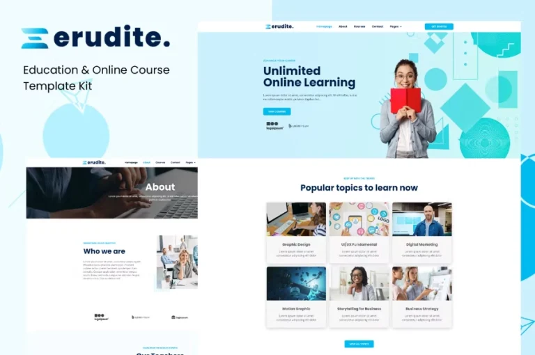 Erudite – Education & Online Course Elementor Template Erudite – Education & Online Course Elementor Template - Imagen 1
