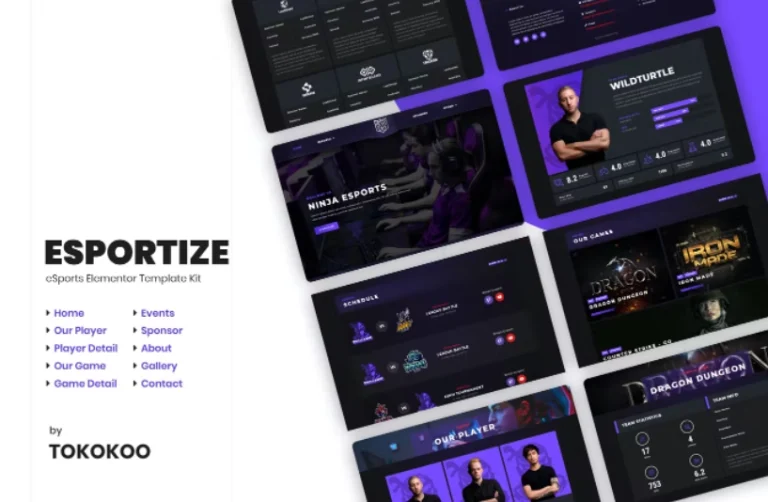 Esportize | eSports & Gaming Elementor Template Esportize | eSports & Gaming Elementor Template - Imagen 1