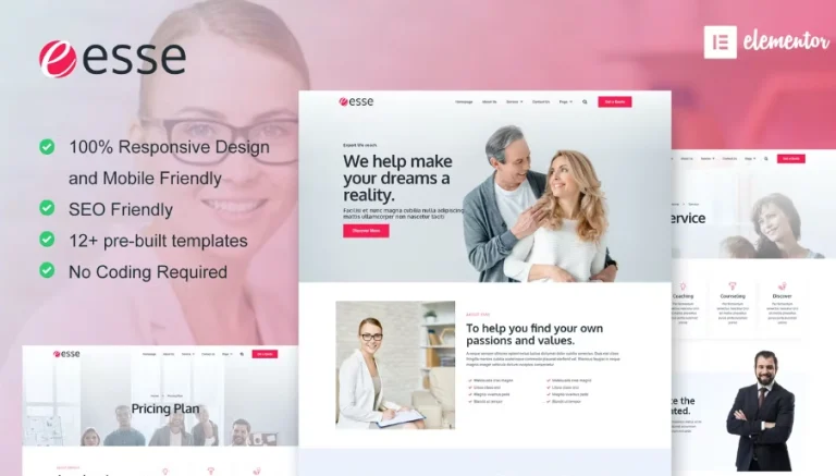 Esse – Life Coach & Consulting Elementor Template Esse – Life Coach & Consulting Elementor Template - Imagen 1