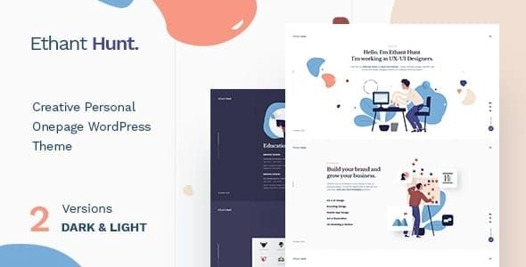 Ethant Hunt – Personal Onepage WordPress Theme Ethant Hunt – Personal Onepage WordPress Theme - Imagen 1
