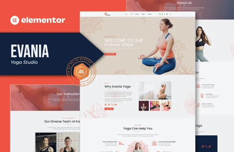 Evania – Yoga Studio Elementor Template Evania – Yoga Studio Elementor Template - Imagen 1