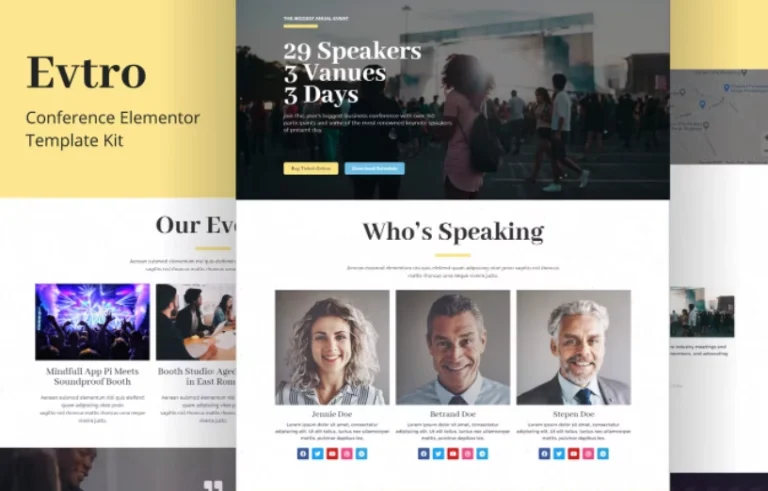 Evtro – Conference Event Elementor Template Evtro – Conference Event Elementor Template - Imagen 1